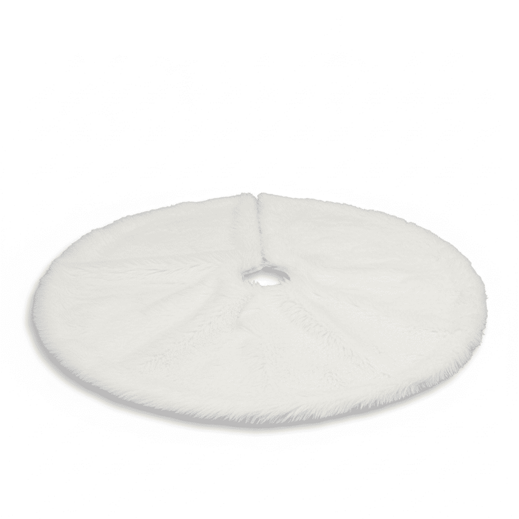 Jupe de Sapin en Fourrure Blanche – Tapis de Base Luxe
