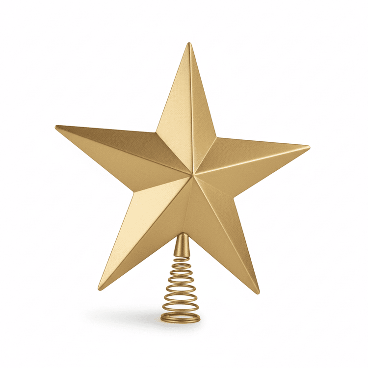 Étoile de Sommet LED – Or ou Argent – Lumière Blanc Chaud